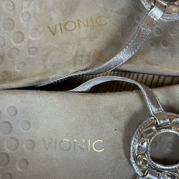 Vionic Ricci Orthaheel Womens Size 9 Gold Casual Slipper Flip Flop Thong Sandals - Picture 7 of 11